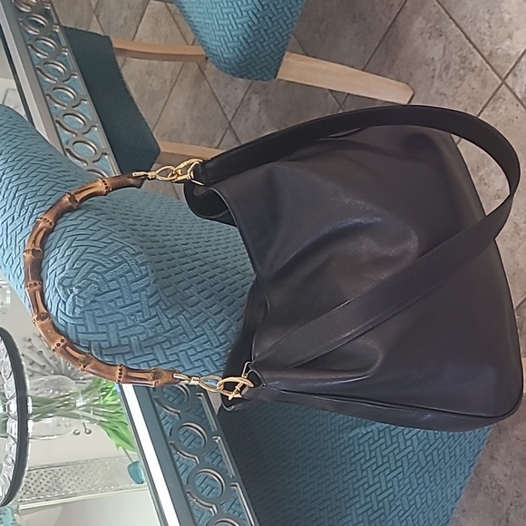 Gucci Handbags - Gucci Bamboo & Leather Ex-Large Very Rare Vintage Bag